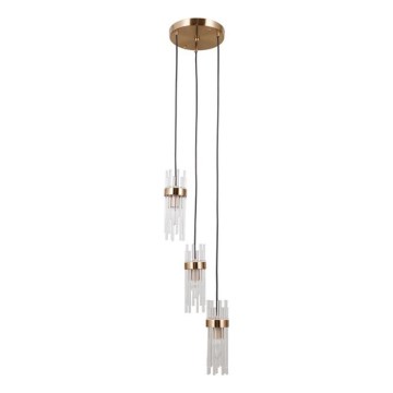 ITALUX - Lustr na lanku TARASO 3xE14/40W/230V zlatá