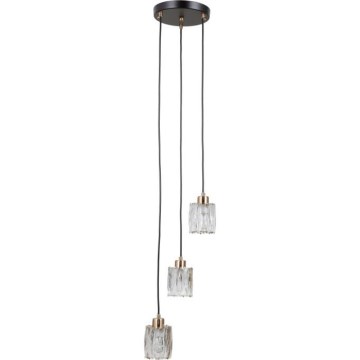 ITALUX - Lustr na lanku TORNO 3xE14/40W/230V černá/zlatá