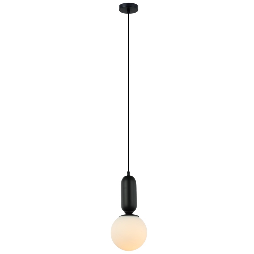 ITALUX - Lustr na lanku ALDEVA 1xE27/40W/230V pr. 15 cm černá