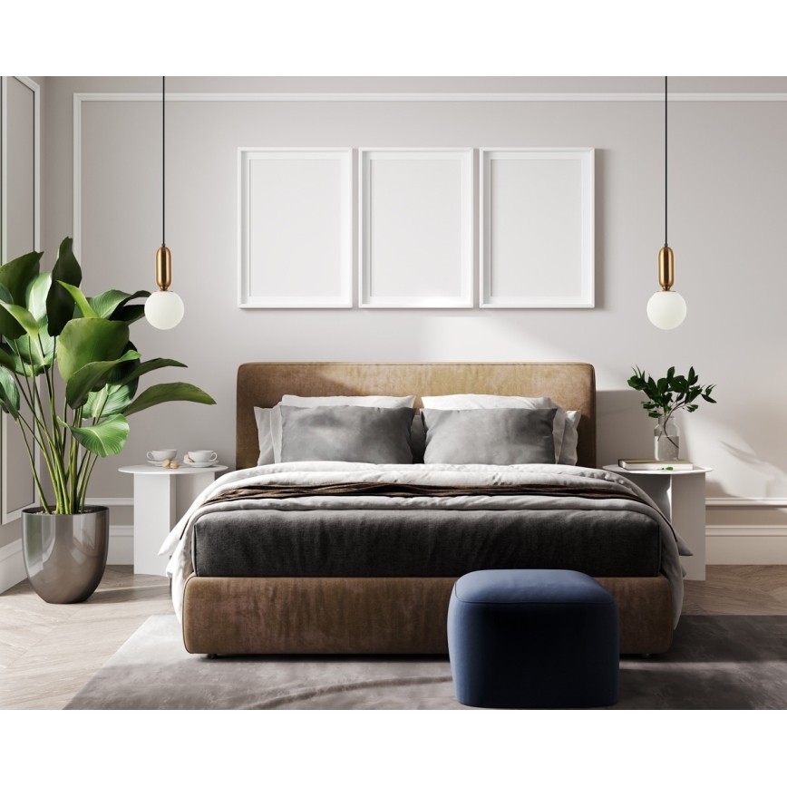 ITALUX - Lustr na lanku ALDEVA 1xE27/40W/230V pr. 15 cm bronz