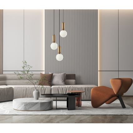 ITALUX - Lustr na lanku ALDEVA 3xE27/40W/230V černá/bronz