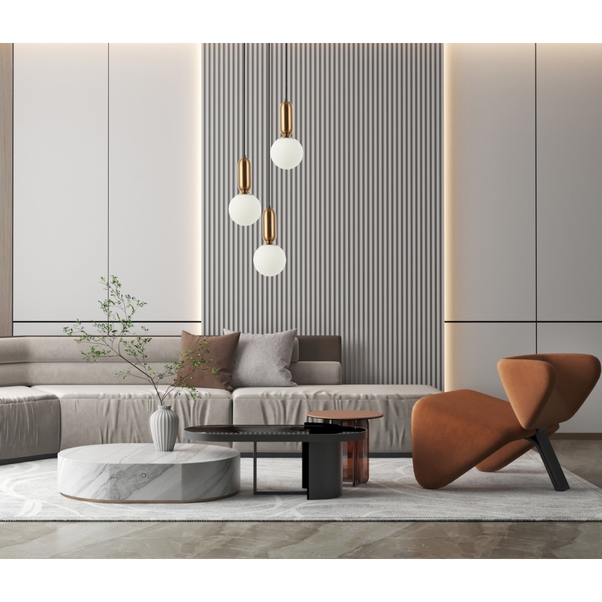 ITALUX - Lustr na lanku ALDEVA 3xE27/40W/230V černá/bronz