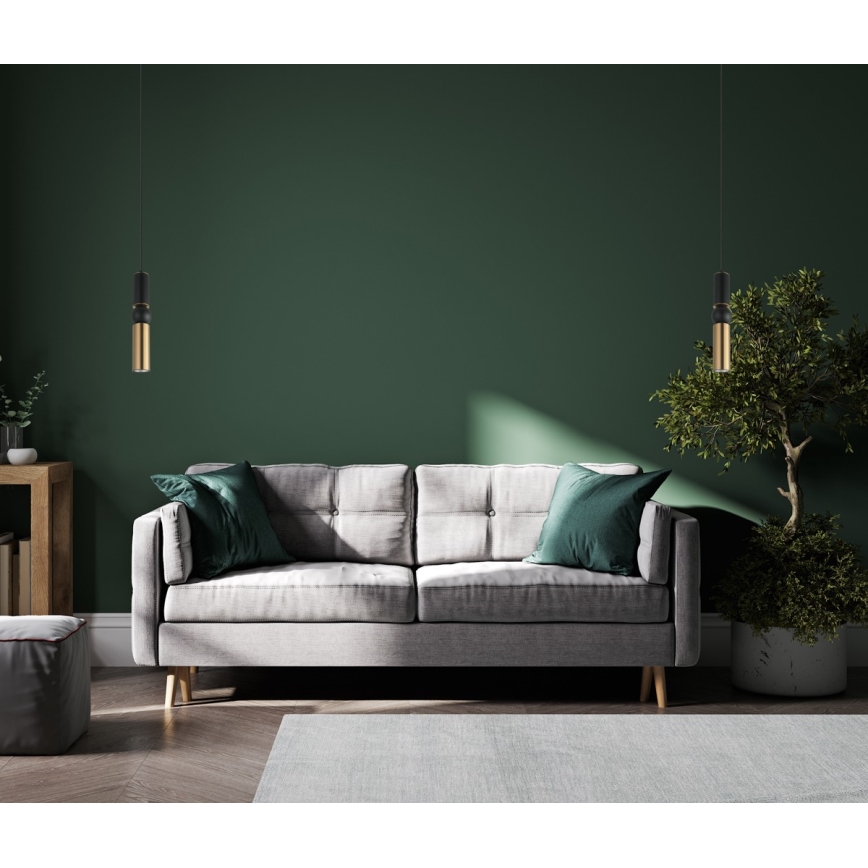 ITALUX - Lustr na lanku ISIDORA 1xGU10/25W/230V černá/bronz
