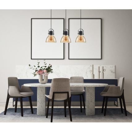 ITALUX - Lustr na lanku DARLENA 3xE27/40W/230V černá/hnědá