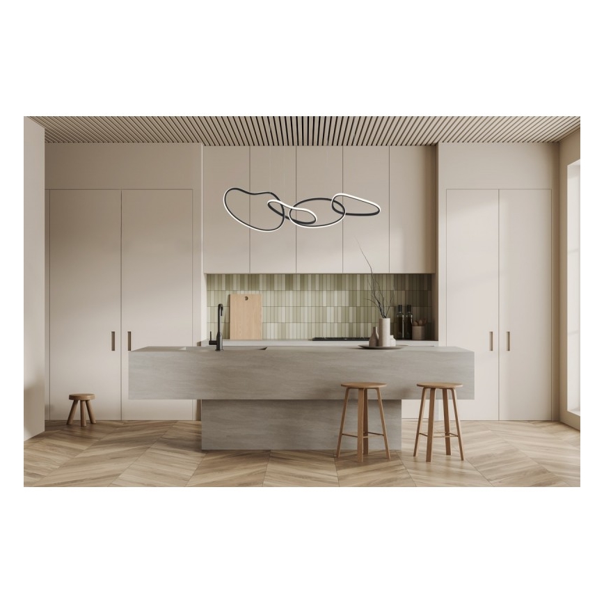 ITALUX - LED Lustr na lanku FONTE LED/60W/230V 3000/4000/6000K černá