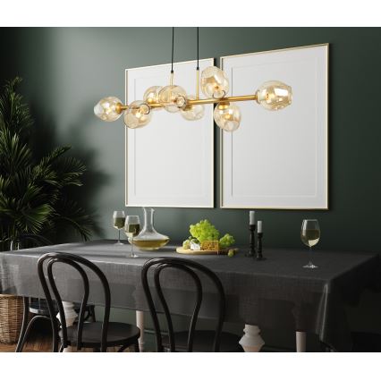 ITALUX - Lustr na lanku BORGO 8xE27/40W/230V zlatá