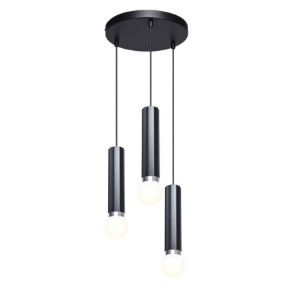 ITALUX - Lustr na lanku MACERA 3xE27/40W/230V černá
