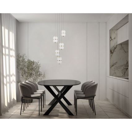 ITALUX - LED Lustr na lanku ALANI 5xLED/5,6W/230V 3000K černá/zlatá