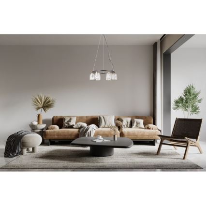 ITALUX - Lustr na lanku SIMONA 6xE14/40W/230V černá/zlatá