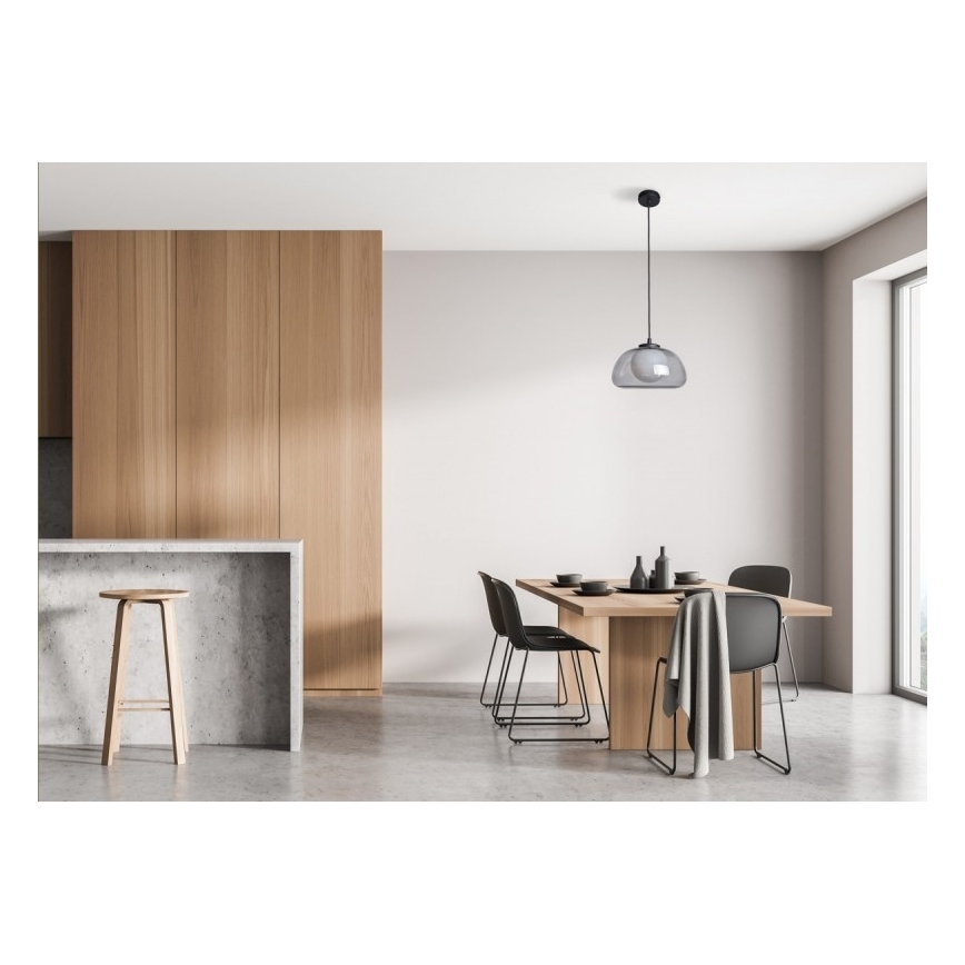 ITALUX - Lustr na lanku AINALE 1xG9/7W/230V černá/kouřová černá