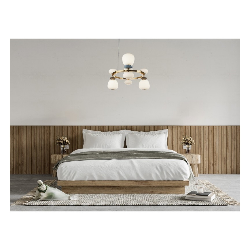 ITALUX - LED Lustr na lanku EVANS LED/33W/230V 3000K zlatá/modrá/hnědá