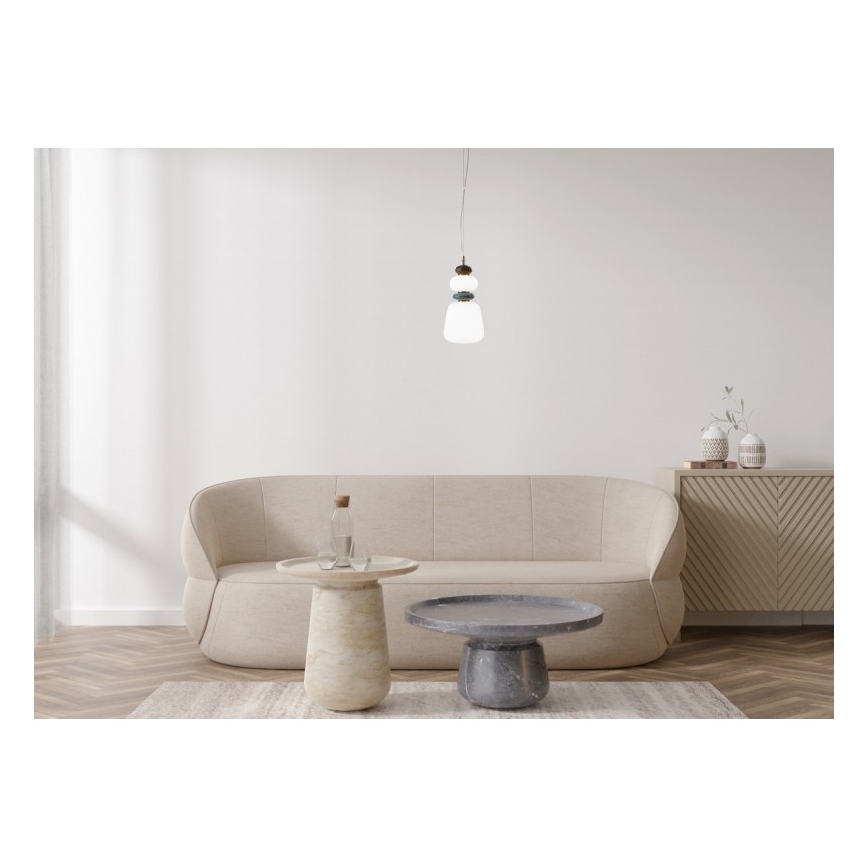 ITALUX - LED Lustr na lanku EVANS LED/12W/230V 3000K zlatá/bílá