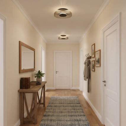 ITALUX - LED Stropní svítidlo PASSO LED/8W/230V 3000K pr. 25 cm kouřová černá
