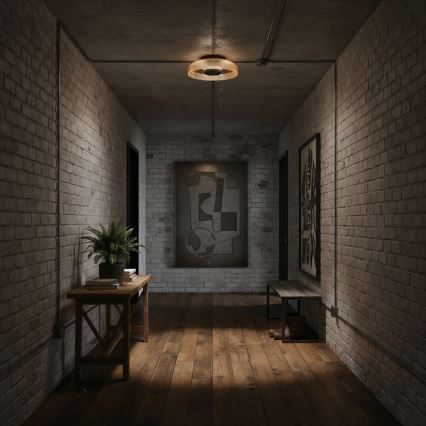 ITALUX - LED Stropní svítidlo PASSO LED/8W/230V 3000K pr. 25 cm kouřová béžová