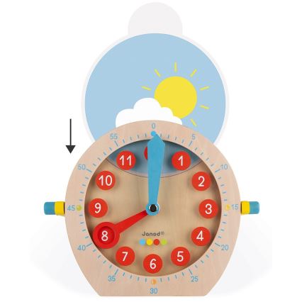 Janod - Dětské dřevěné hodiny LEARNING TOYS