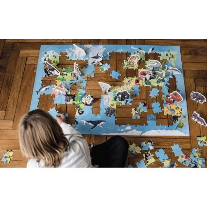 Janod - Dětské vzdělávací puzzle 200 ks ohrožená zvířata