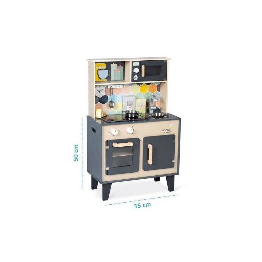 Janod - Dřevěná kuchyňka s LED deskou MOZAIC 2xLR6