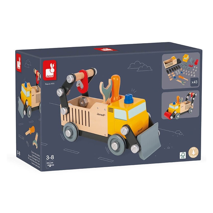 Janod - Dřevěná stavebnice BRICOKIDS nákladní auto