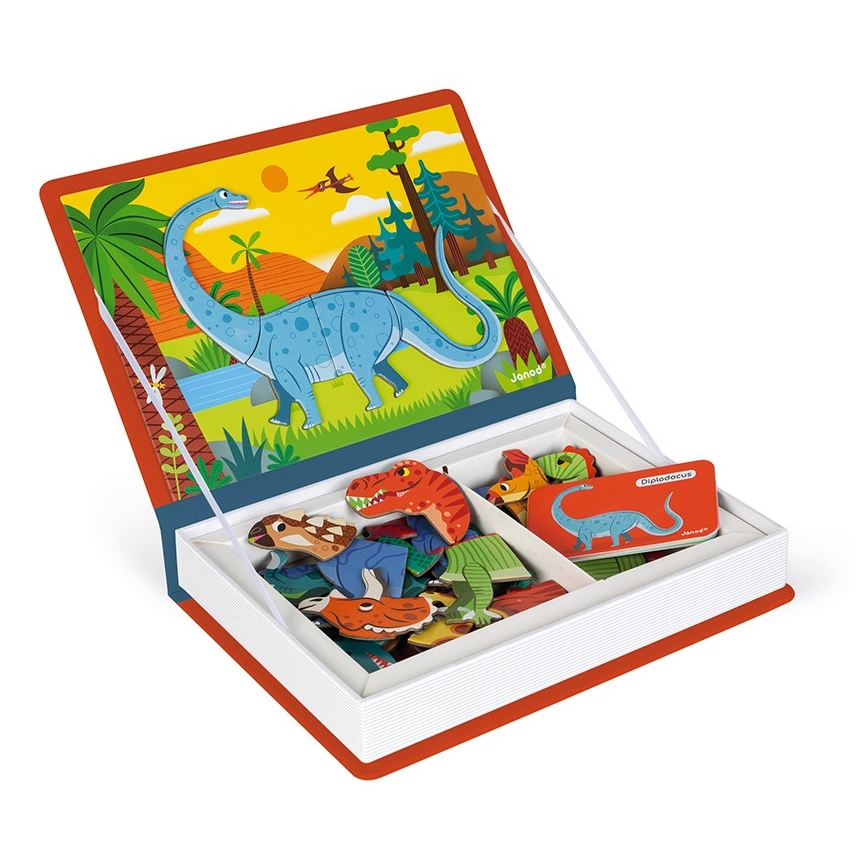 Janod - Magnetická interaktivní sada MAGNETIBOOK dinosauři