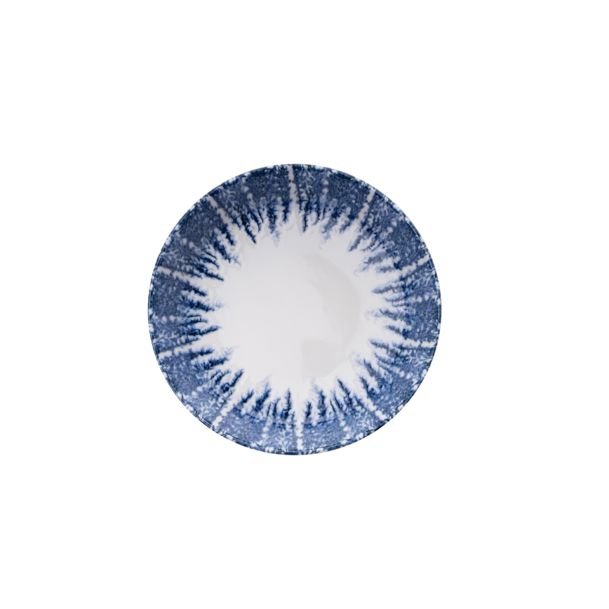 Jídelní sada 12 ks bílá/modrá/porcelán