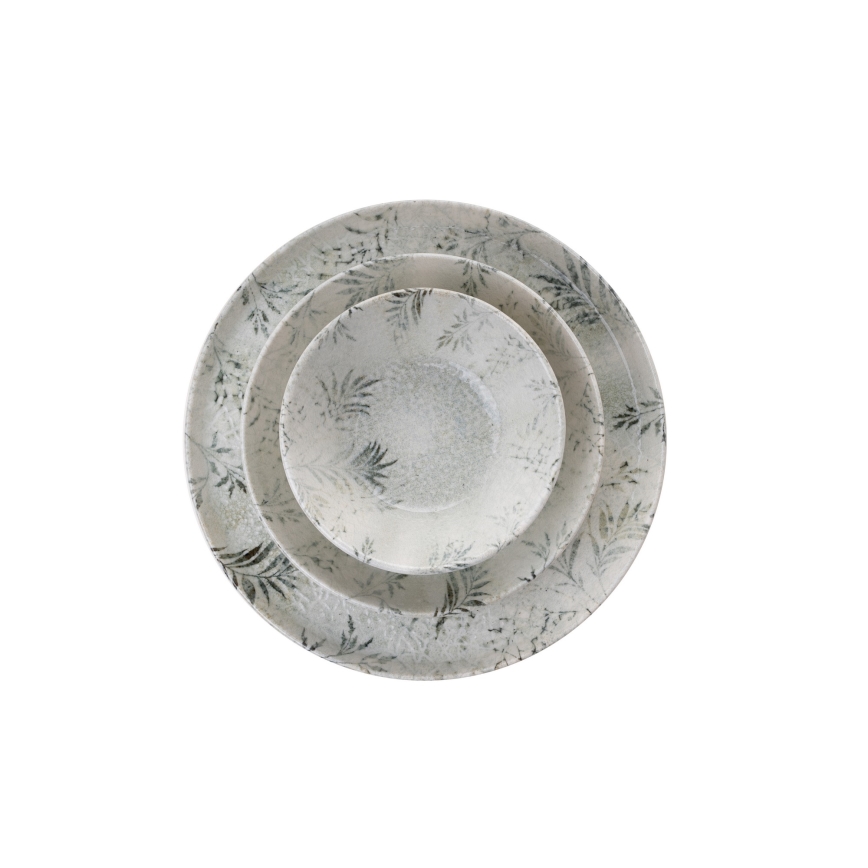 Jídelní sada 12 ks šedá/porcelán