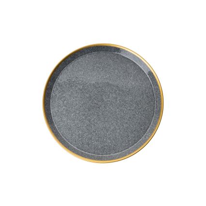 Jídelní sada 16 ks antracit/zlatá/porcelán