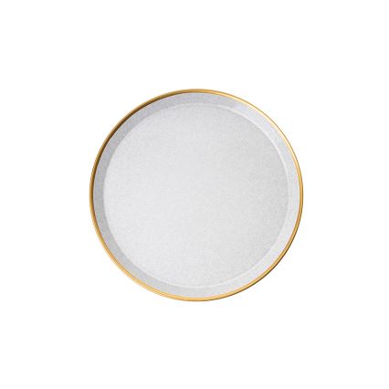 Jídelní sada 16 ks šedá/zlatá/porcelán