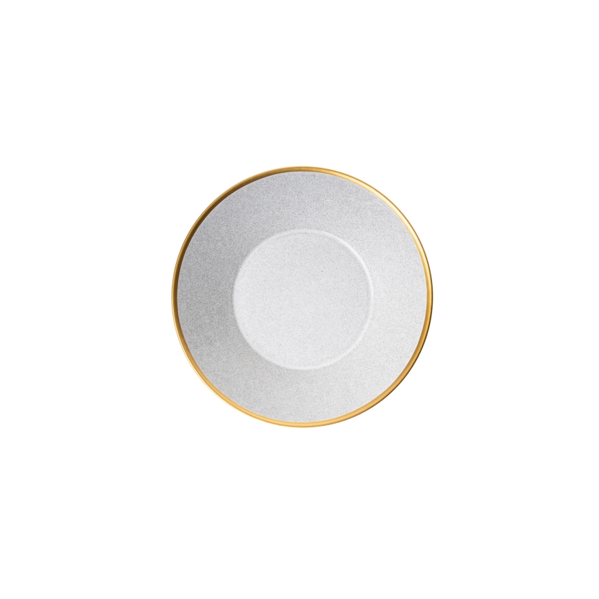 Jídelní sada 16 ks šedá/zlatá/porcelán