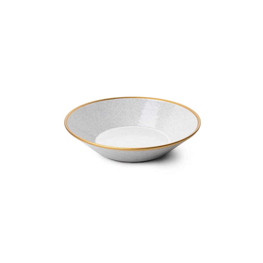 Jídelní sada 16 ks šedá/zlatá/porcelán