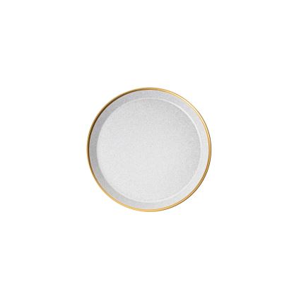 Jídelní sada 16 ks šedá/zlatá/porcelán