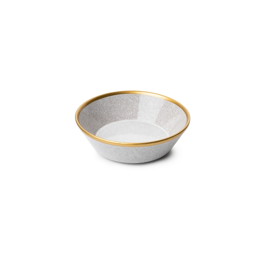 Jídelní sada 16 ks šedá/zlatá/porcelán