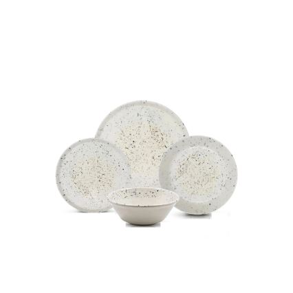 Jídelní sada 18 ks bílá/černá/porcelán