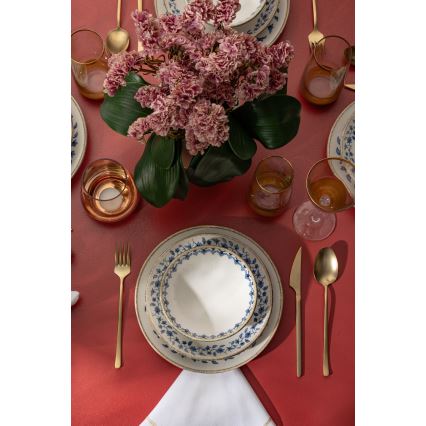 Jídelní sada 18 ks bílá/modrá/porcelán