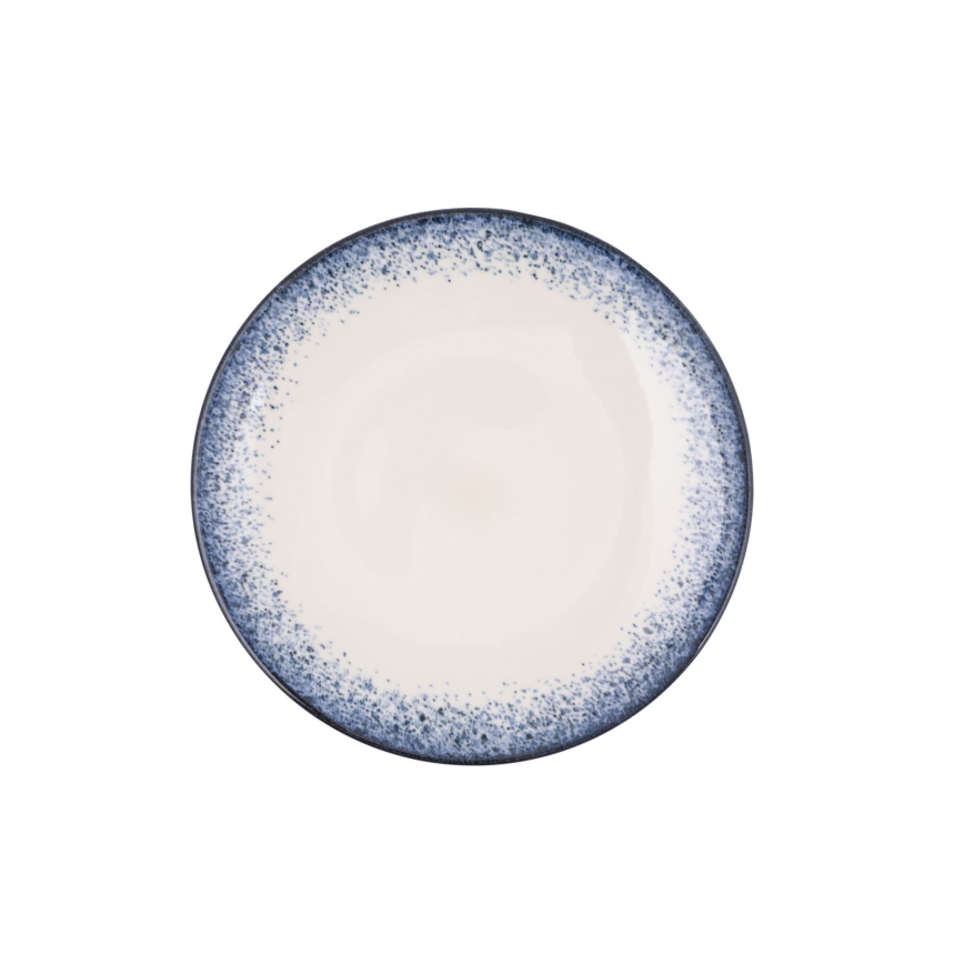 Jídelní sada 18 ks bílá/modrá/porcelán
