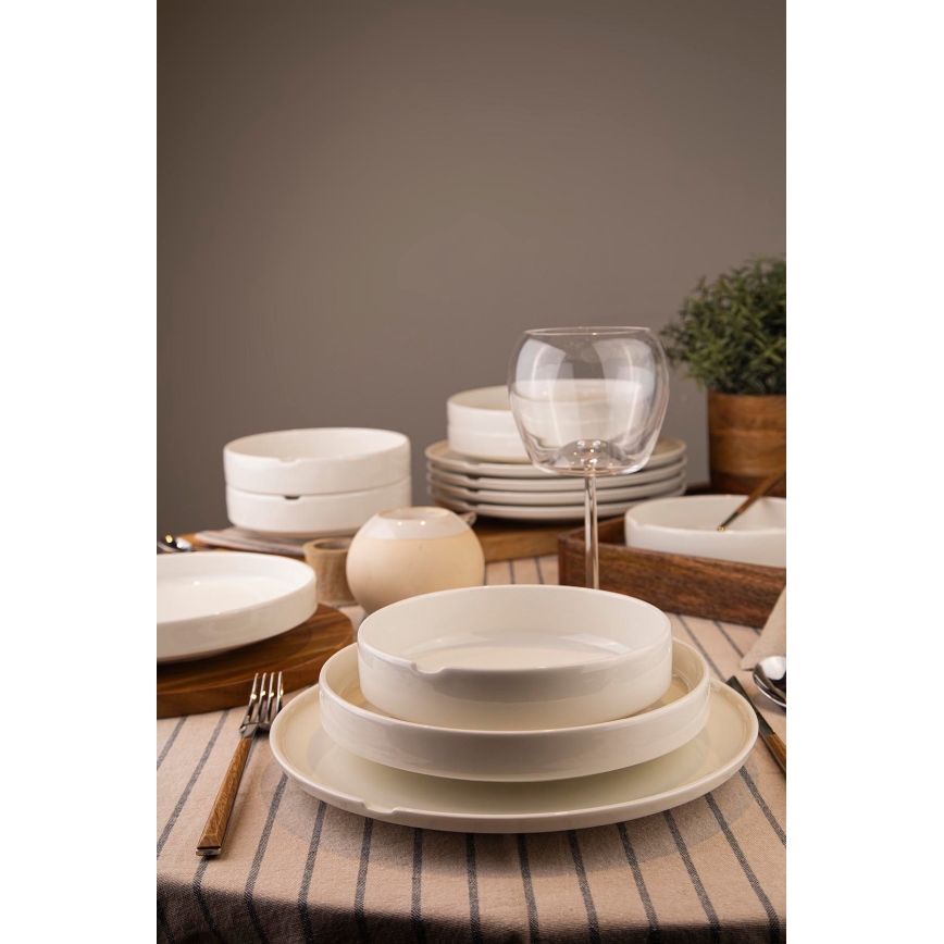 Jídelní sada 18 ks bílá/porcelán