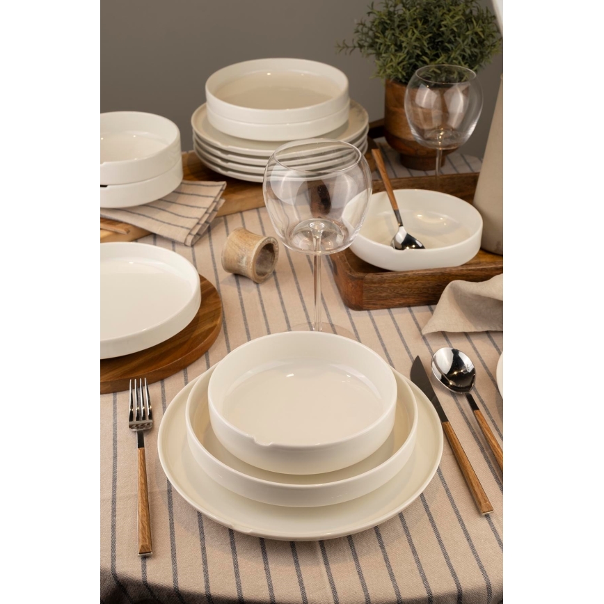 Jídelní sada 18 ks bílá/porcelán