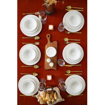 Jídelní sada 18 ks bílá/porcelán