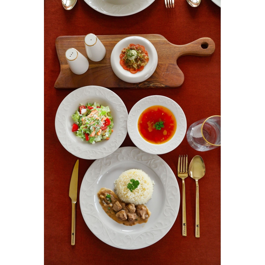 Jídelní sada 18 ks bílá/porcelán