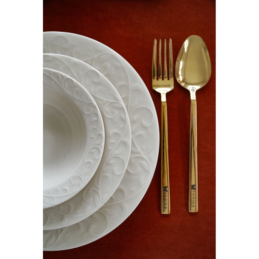 Jídelní sada 18 ks bílá/porcelán