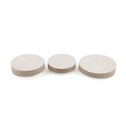 Jídelní sada 18 ks bílá/zlatá/porcelán