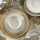 Jídelní sada 18 ks bílá/zlatá/porcelán
