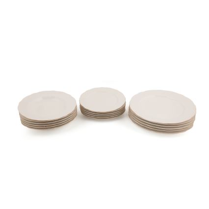 Jídelní sada 18 ks bílá/zlatá/porcelán
