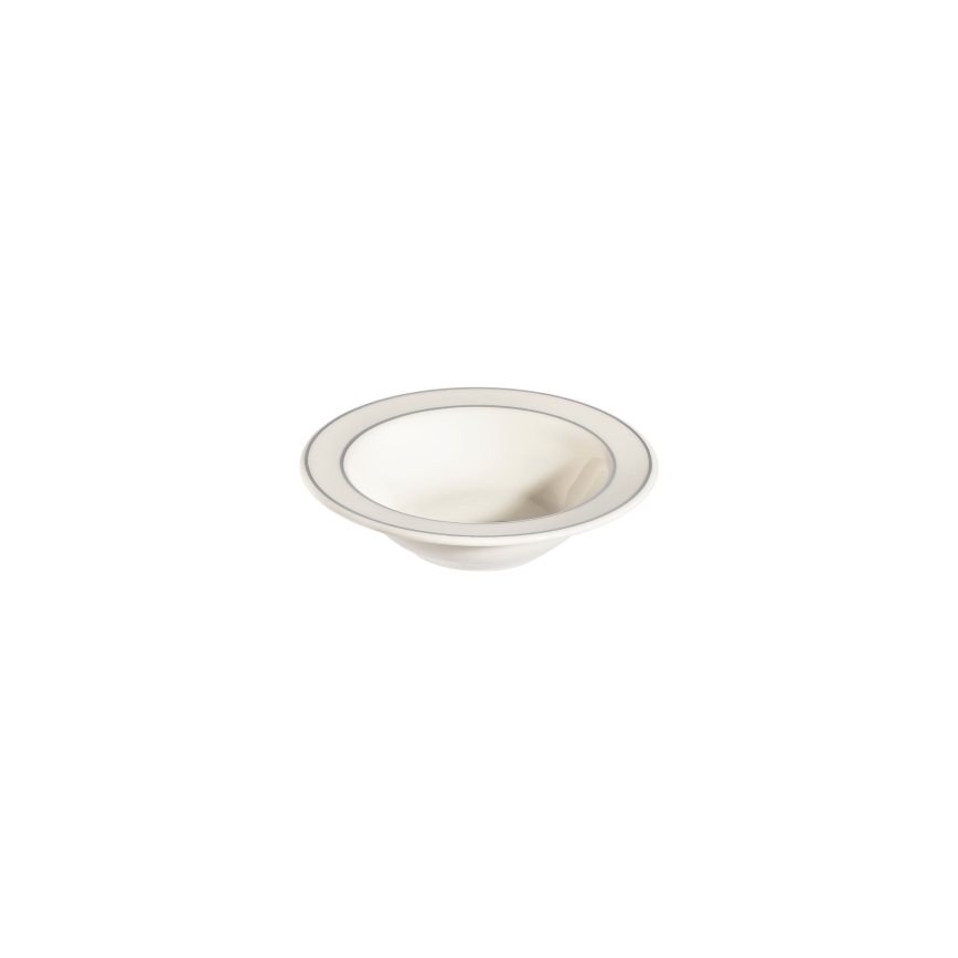 Jídelní sada 18 ks krémová/stříbrná/porcelán
