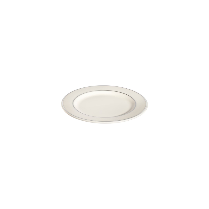 Jídelní sada 18 ks krémová/stříbrná/porcelán