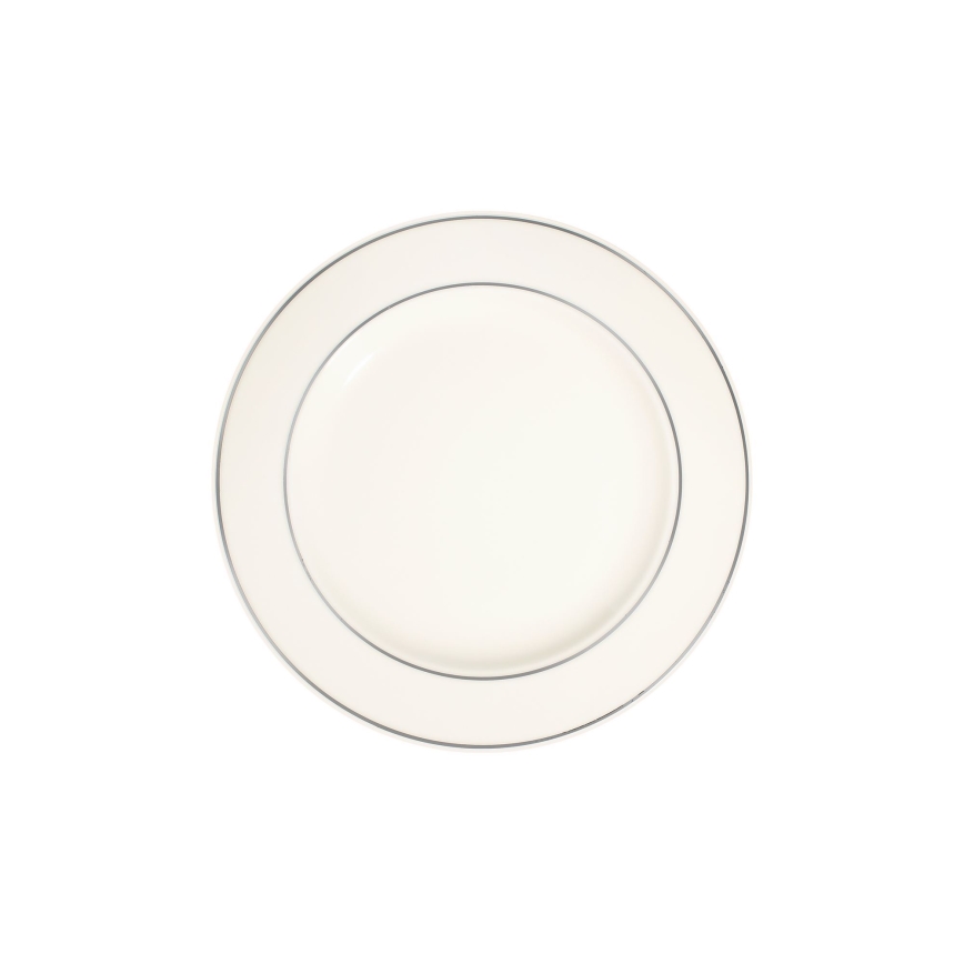 Jídelní sada 18 ks krémová/stříbrná/porcelán