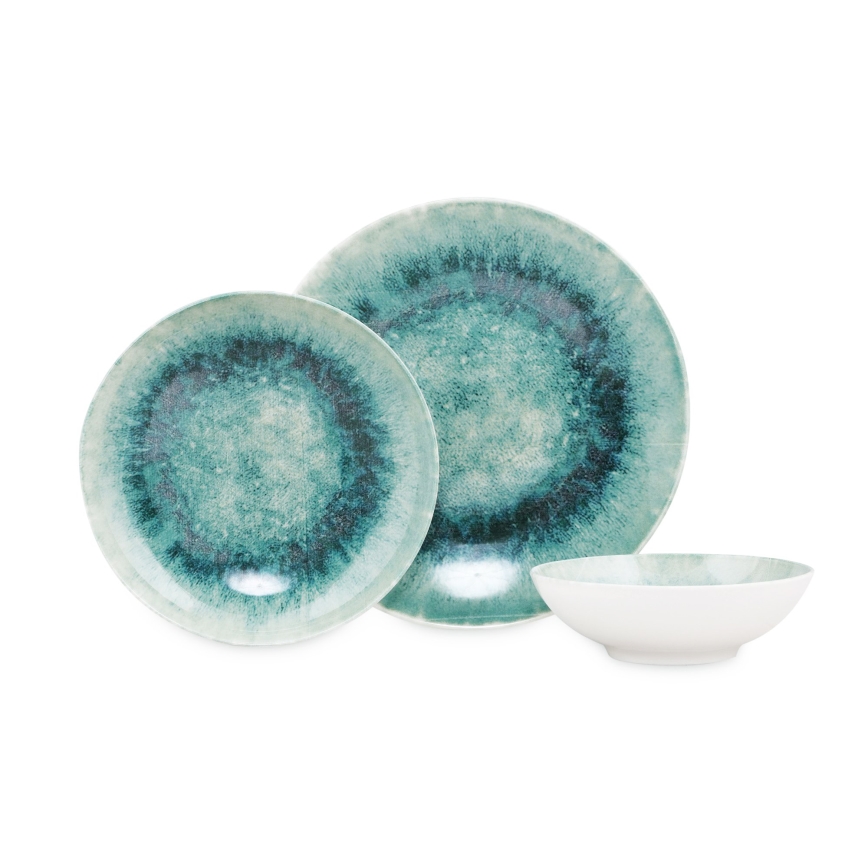 Jídelní sada 18 ks modrá/porcelán