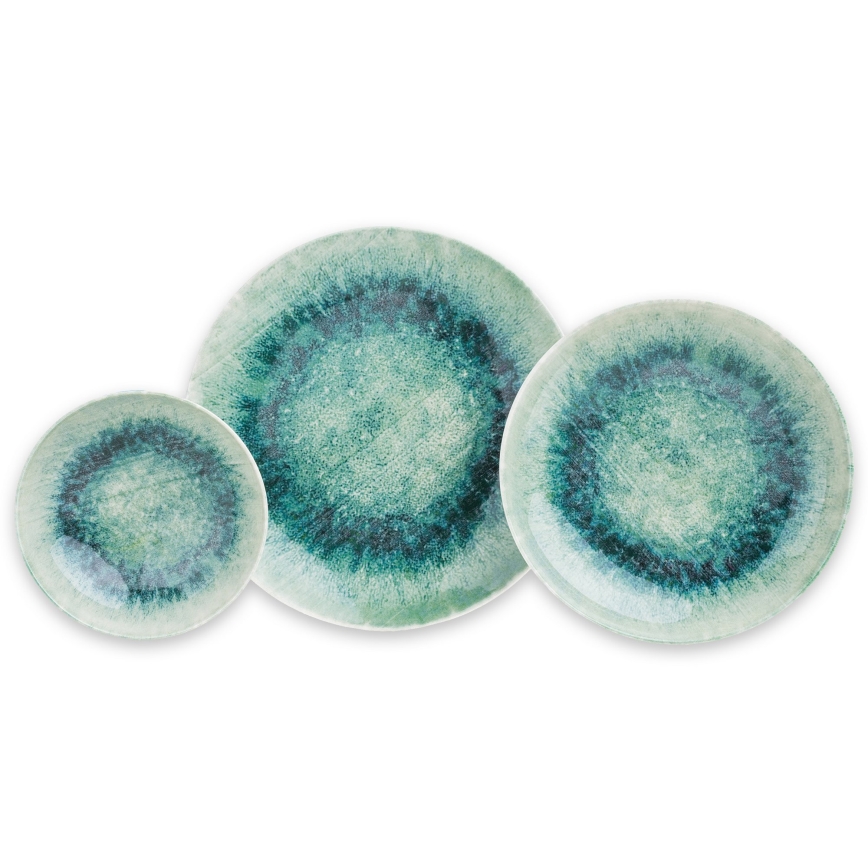 Jídelní sada 18 ks modrá/porcelán