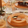 Jídelní sada 18 ks oranžová/sklo