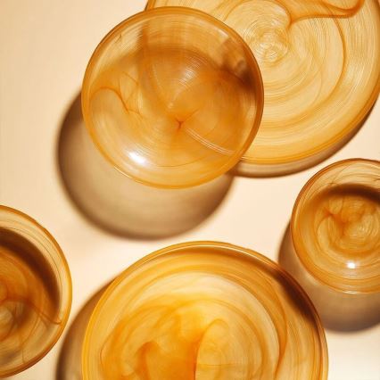 Jídelní sada 18 ks oranžová/sklo