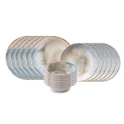 Jídelní sada 18 ks pestrobarevná/porcelán